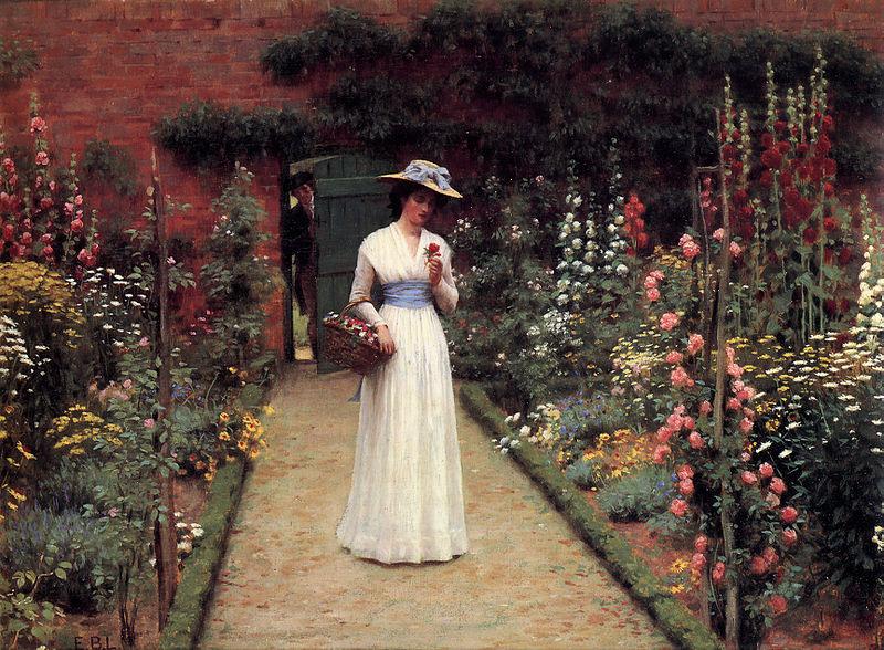 Edmund Blair Leighton Lady in a Garden oil painting image